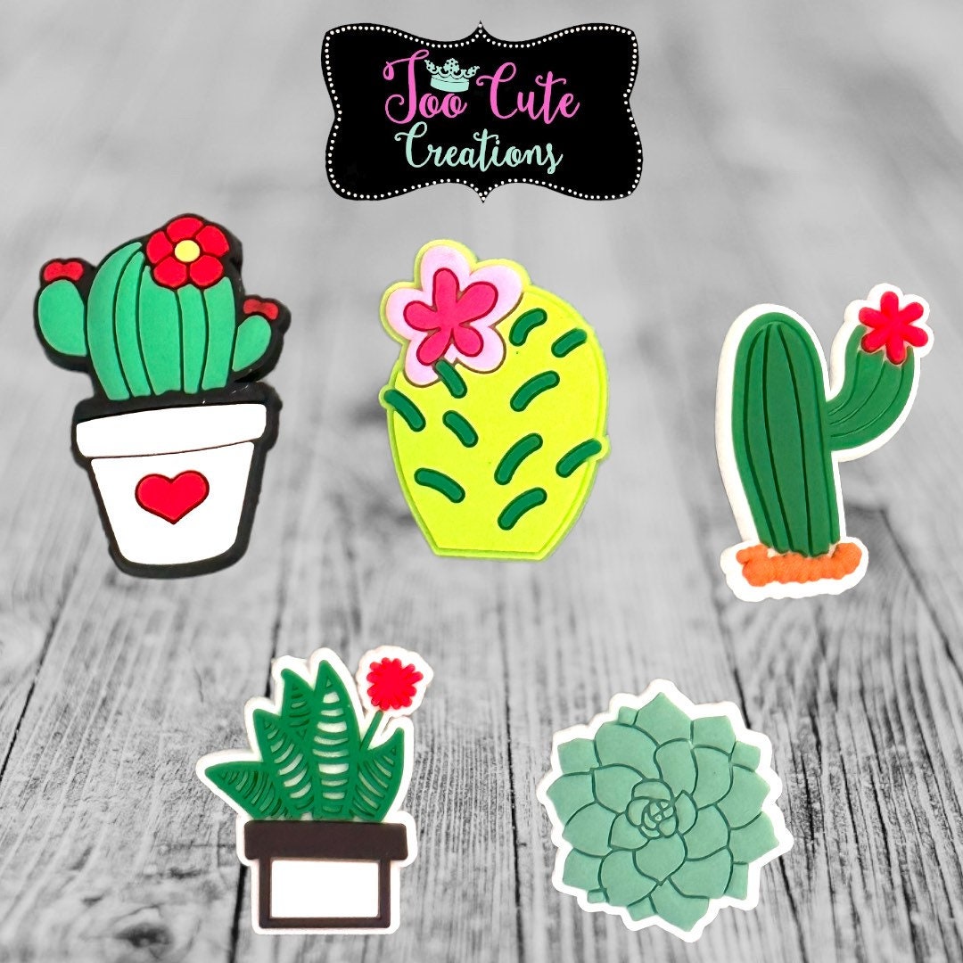 succulent croc charms Cactus/Plant Croc Charms| Succulent, Gardening Croc Charms, Shoe Charm – Too Cute Creations
