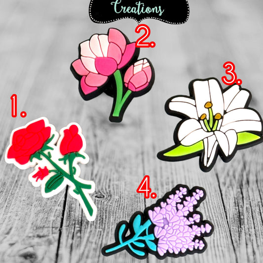Flower Croc Charms| Rose, Lavender, Gardening Croc Charms, Shoe Charm