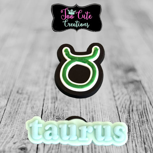 2 pc Taurus Zodiac Sign/Symbol Croc Charms | Astrology Lit Croc Charms| Bracelet Charms |Accessories
