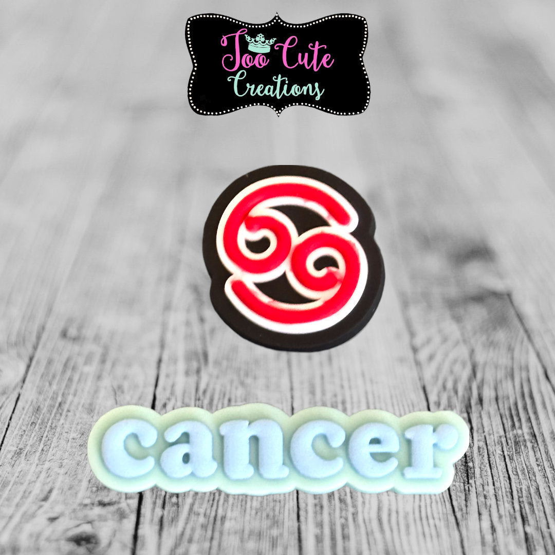 2 pc Cancer Zodiac Sign/Symbol Croc Charms | Astrology Lit Croc Charms| Bracelet Charms |Accessories