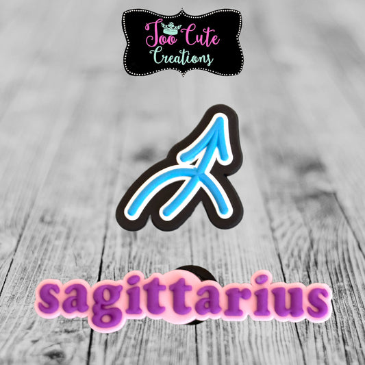 2 pc Sagittarius Sign/Symbol Croc Charms | Astrology Lit Croc Charms| Bracelet Charms |Accessories