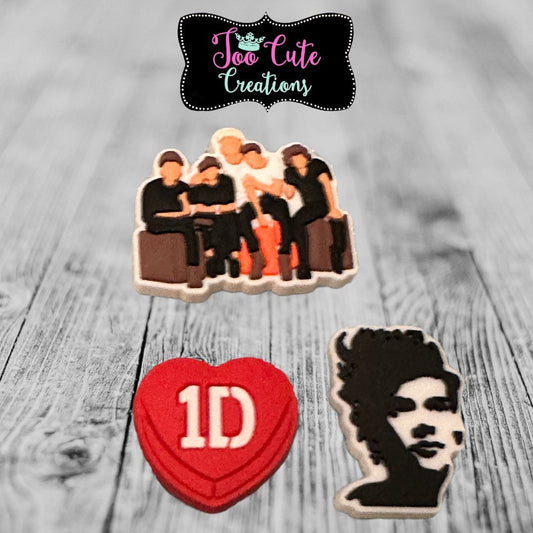 One Direction 3 pc Croc charm set, 1D, Frat Boy Harry Styles, What Makes you Beautiful