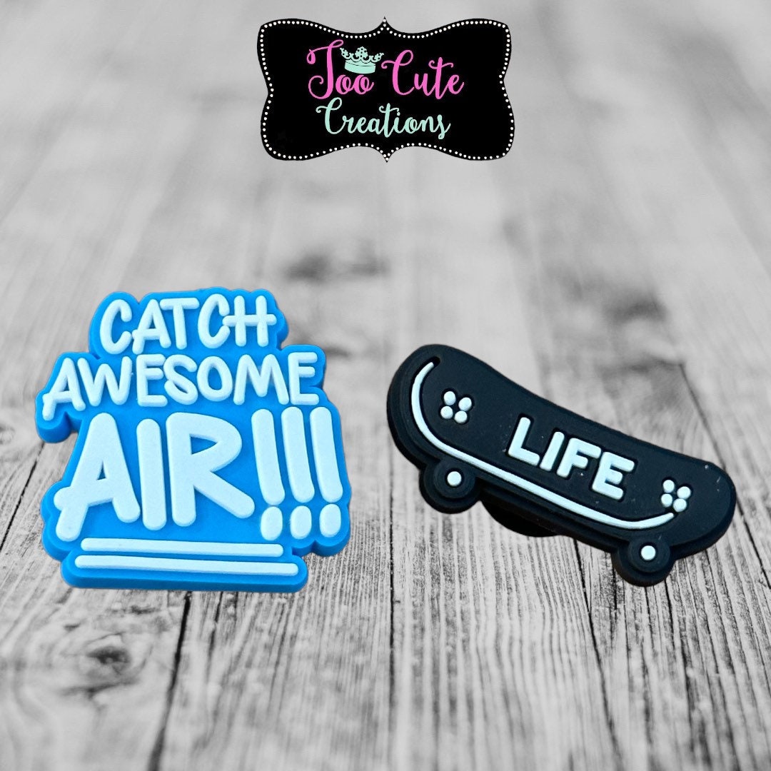 Skater, Catch Awesome Air, Skate Life, 2 Piece shoe charm Set