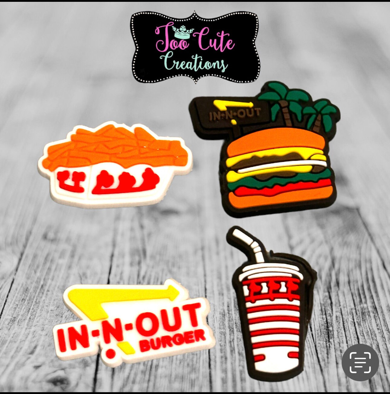 Burger Croc Charm Set, Burger/Fries/ Drink/ Fast Food Croc Charm Set, Shoe Charm, Teen Charms, Shoe Accessories