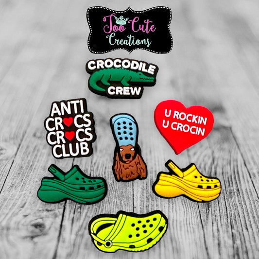 Anti Crocs Crocs Club, Rockin Crocin, Croc Theme Croc Charms, Shoe Charms, Charm Accessories, Lit Charms, Shoe Decor