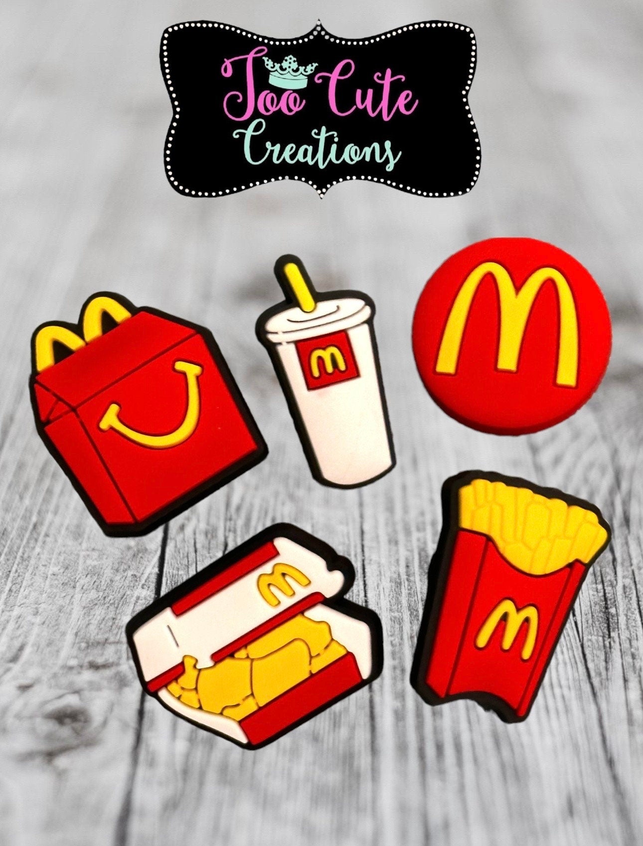 Hamburger Charms, Nuggets, Fast Food| Hamburger Shoe Charm Set, Kid Shoe Charm Accessories , Happy, Teen Croc Charms