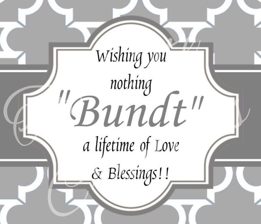 Bundt Blessings//Bridal Shower Gift//Wedding Gift Tags//