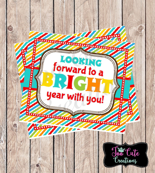 Back-to-school/ Looking Forward to a Bright Year//Student/Teacher Gifts//Stickers/Tags//Gift Tags