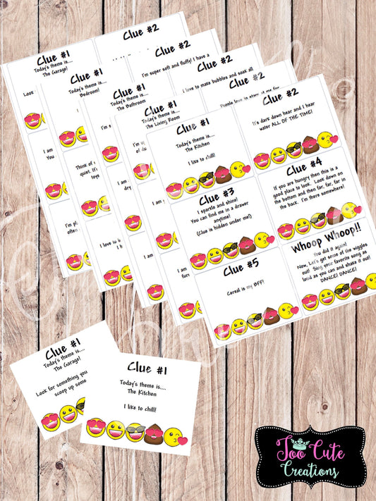 5 Kids Indoor Scavenger Hunts, 5 Emoji House Scavenger Hunt, Rainy Day Activities!