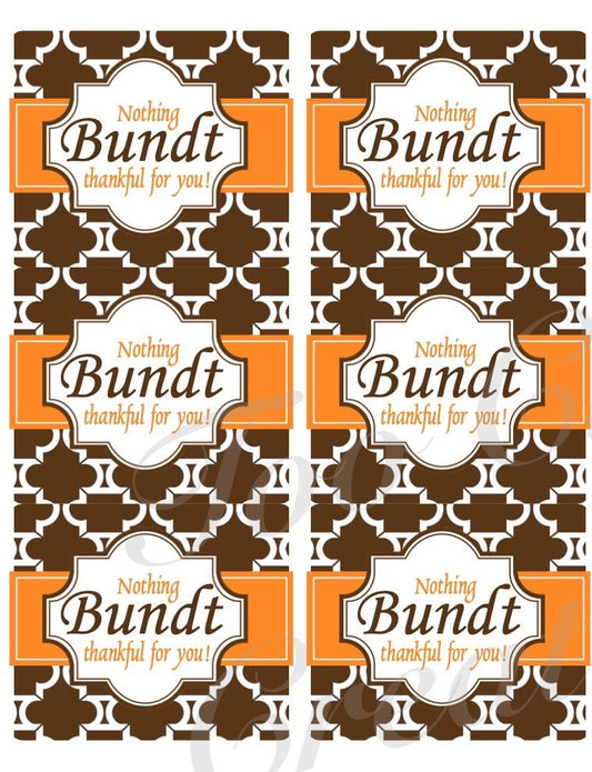 BUNDT CAKE Thank You tags//Fall//Thanksgiving//Thank You tags for Volunteers, Parents, Staff, Friends, or Neighbors!