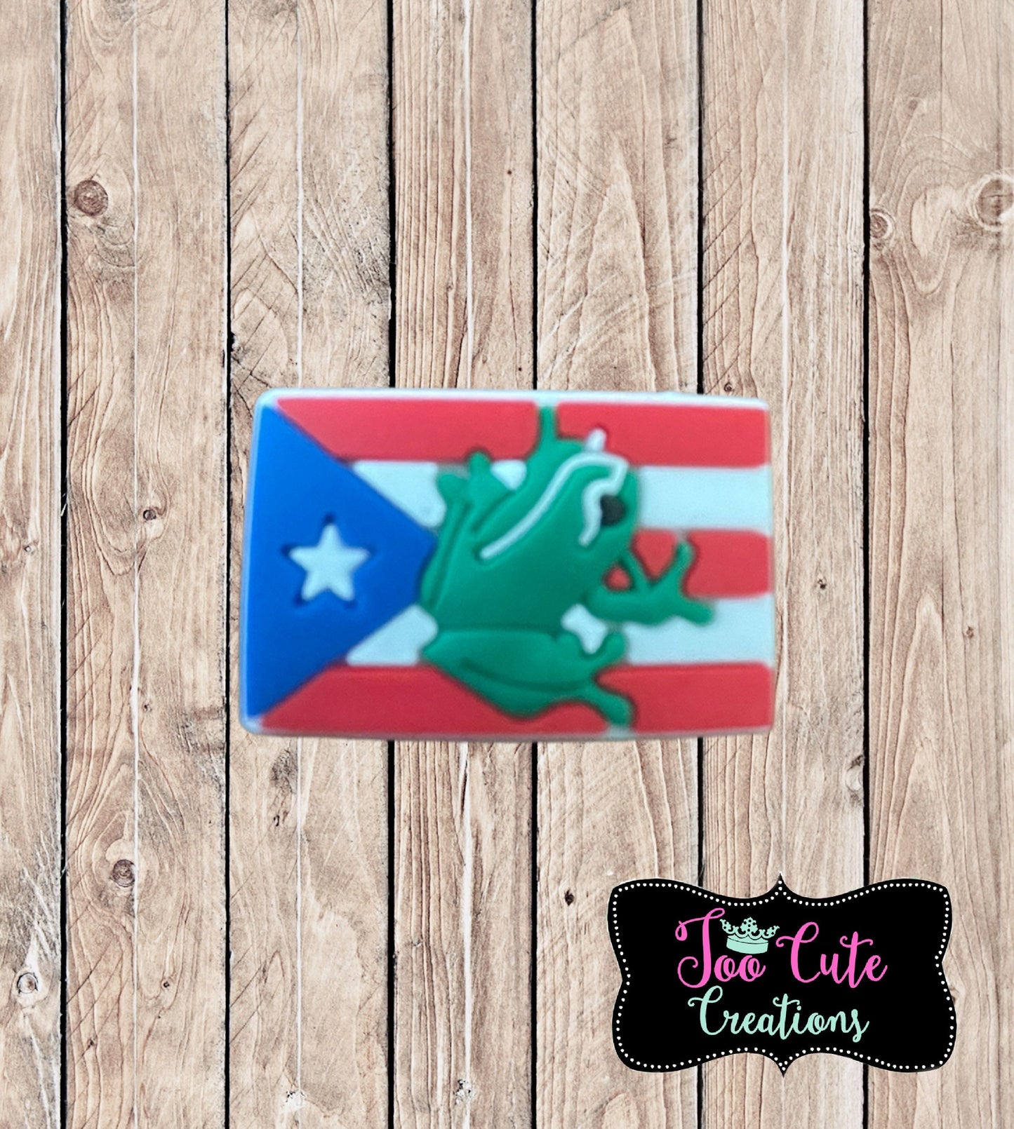 Puerto Rico Coqui Flag Shoe Charm
