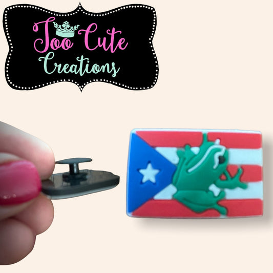 Puerto Rico Coqui Flag Shoe Charm