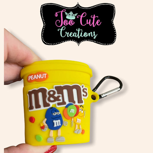 M and M Yellow Airpod Case, Compatible Series 1 & 2, Airpod Cases, Earbud Case,