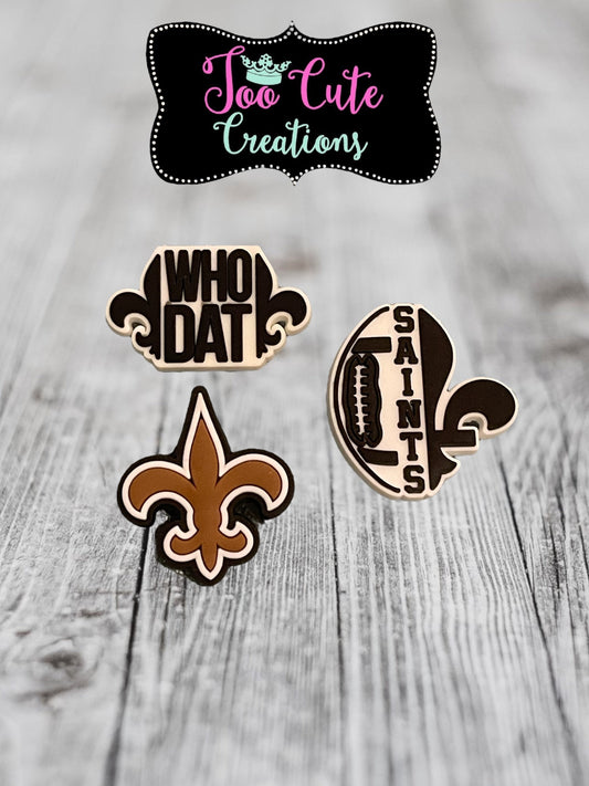 Set of 3 Football Croc Charms| Team Croc Charms | Sports Croc Charms | Fashion Charms | Croc Accessories | Bracelet Charms | Louisiana