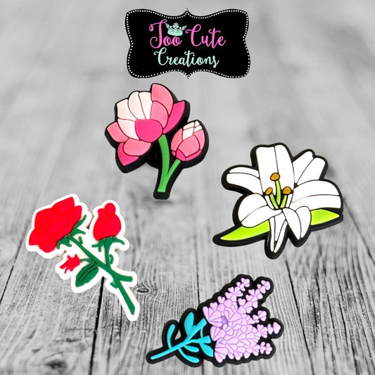 Flower Croc Charms| Rose, Lavender, Gardening Croc Charms, Shoe Charm