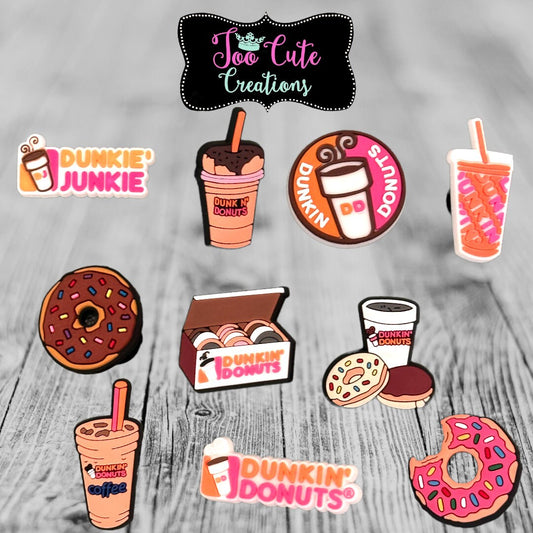 Dunkin Donuts Create Your Own Set Croc Charms | Coffee Donut Charms, Latte Croc Charms, Shoe Charm