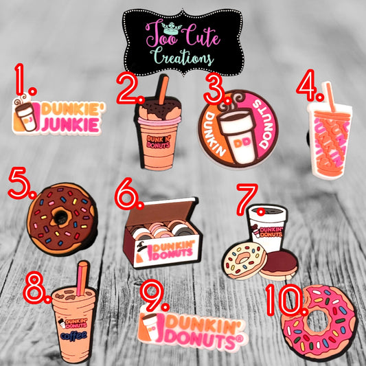 Dunkin Donuts Create Your Own Set Croc Charms | Coffee Donut Charms, Latte Croc Charms, Shoe Charm
