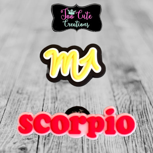 2 pc Scorpio Sign/Symbol Croc Charms | Astrology Lit Croc Charms| Bracelet Charms |Accessories