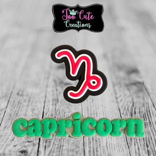 2 pc Capricorn Sign/Symbol Croc Charms | Astrology Lit Croc Charms| Bracelet Charms |Accessories