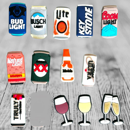 Adult Beverage Croc Charms | Alcohol/Beer/Wine/Drink Croc Charms| Fashion Charms | Croc Accessories | Bracelet Charms