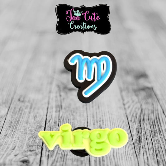 2 pc Virgo Zodiac Sign/Symbol Croc Charms | Astrology Lit Croc Charms| Bracelet Charms |Accessories