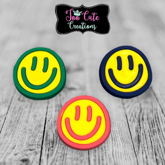 3 pc set of Smiley face shoe charm Set