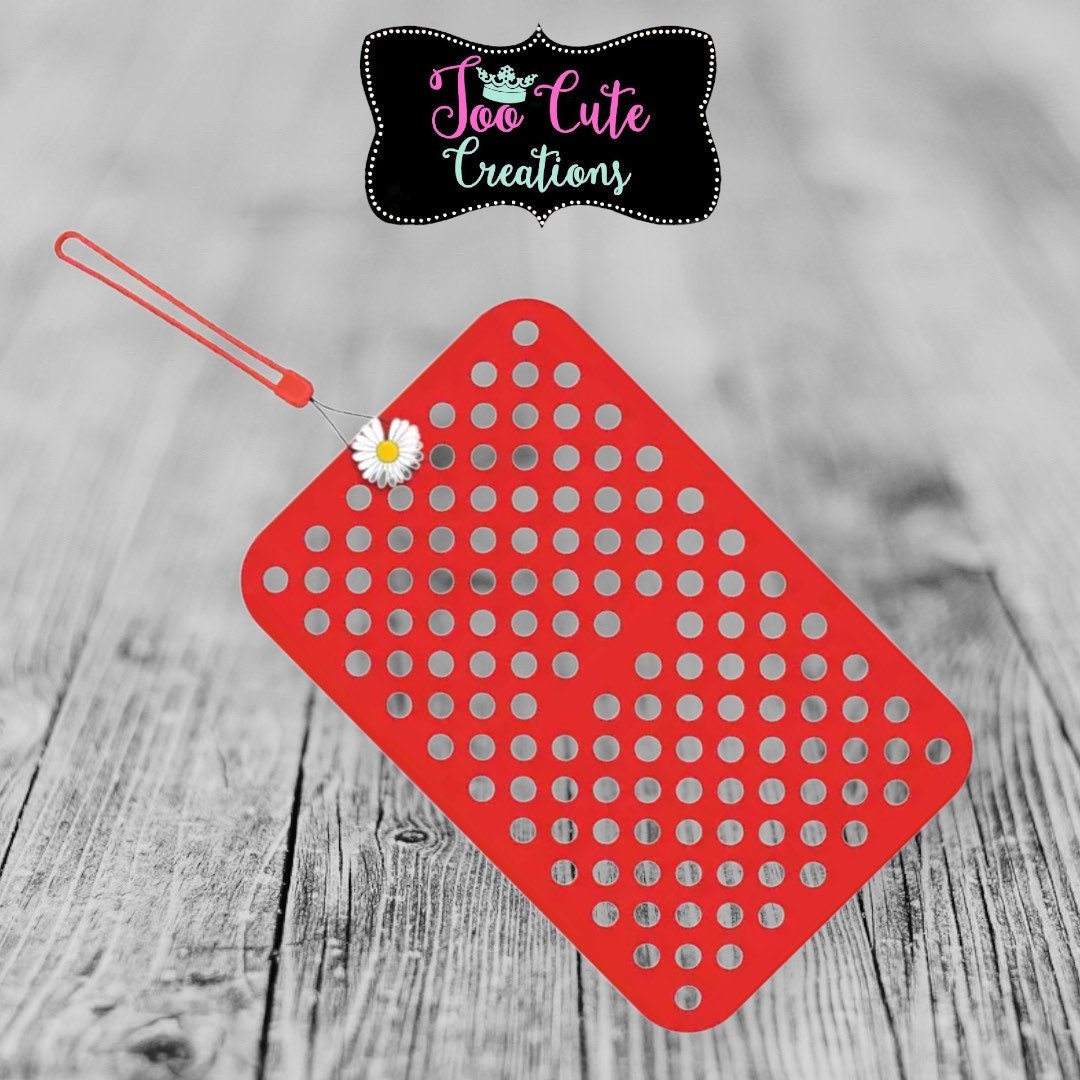 Croc Charm Holder/Organizer with FREE Daisy Charm, Rolls up, Red/Black/Blue/ Storage Mat