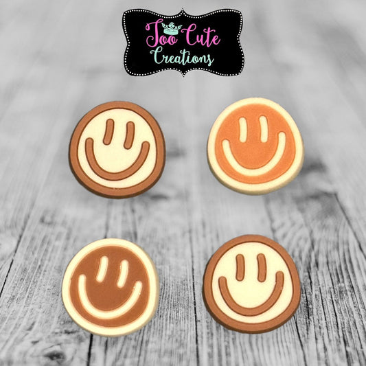 4 pc. Neutral Smiley Face Happy Croc Charm Set, Happy Croc Charms, Shoe Charms, Charm Accessories, Lit Charms, Shoe Decor