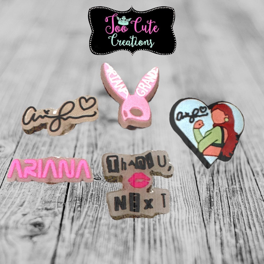 Ariana Grande Theme Shoe Charm 5 pc. set, Shoe Charm, Thank You Next, Bunny Ears, Into You