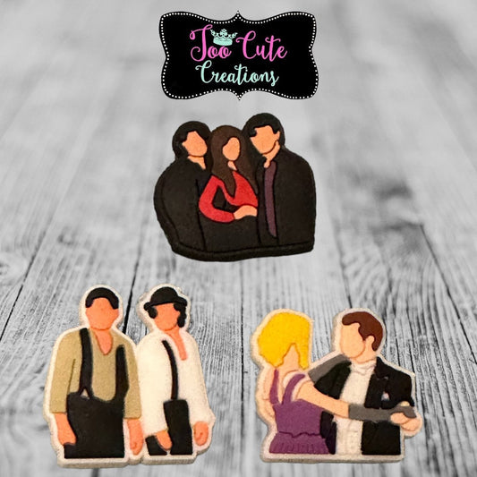 3 Pc Vampire Diaries Croc Charm Set, VD Inspired, Bracelet Charms Accessories