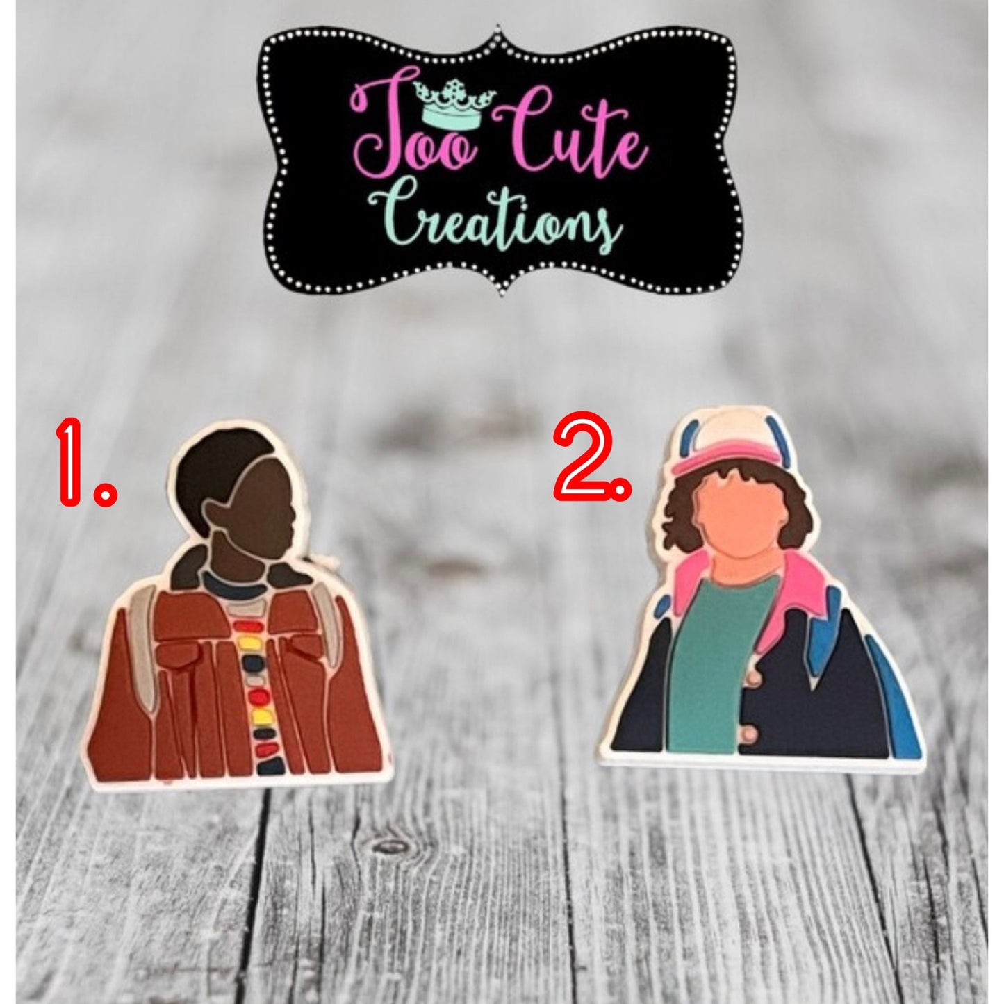 Dustin and/or Lucas, Croc Charms | Lit Croc Charms| Stranger Characters Charms Accessories