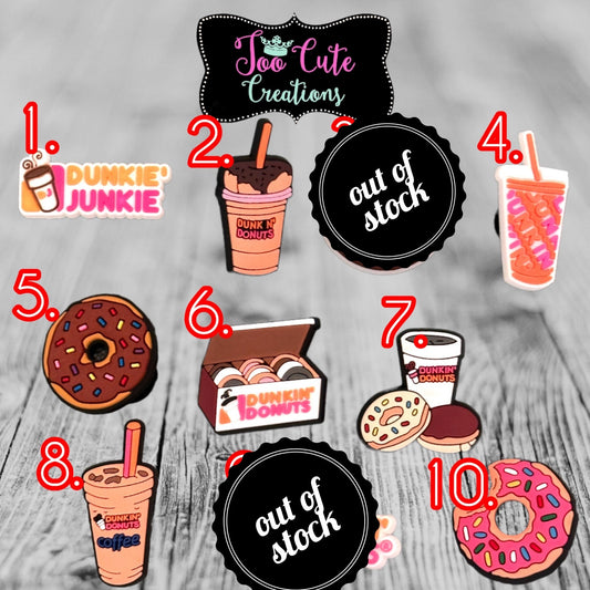 Donuts Fast Food Create Your Own Set Croc Charms | Coffee Donut Charms, Latte Croc Charms, Kids Shoe Charm Accessories