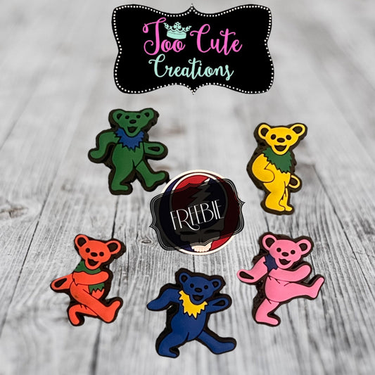 6 Pc Rock Band Charms, Dancing Bears Croc Charms | Lit Charms | Rock Band Charms | Croc Accessories Bracelet Charms
