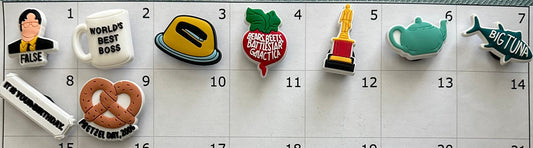 Office Shoe Charm , Shoe Charm Set, TV Series Charms, Beets/ Worlds Best Boss