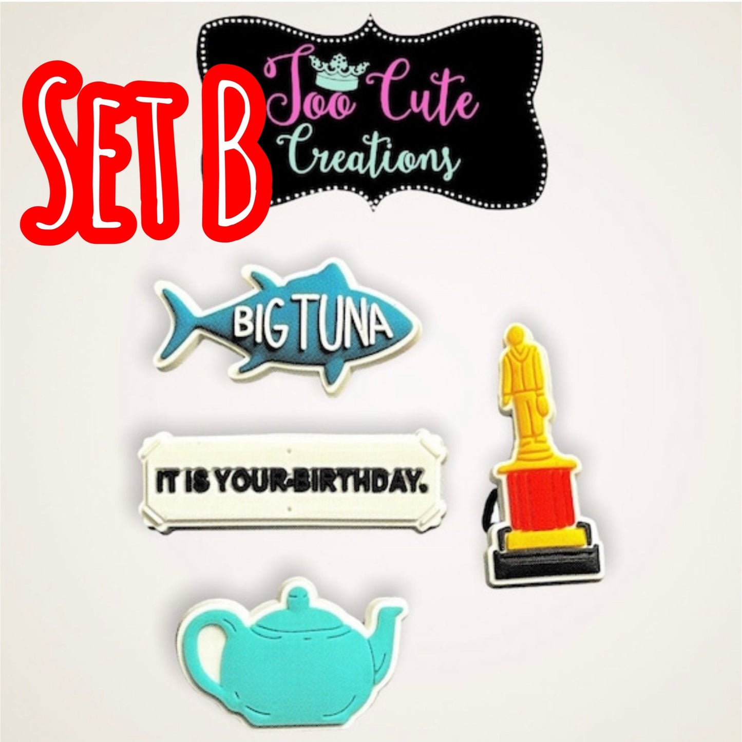 Office Shoe Charm , Shoe Charm Set, TV Series Charms, Beets/ Worlds Best Boss