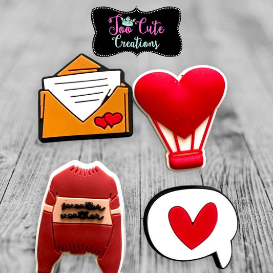 Pop Star Theme Shoe Charms, Heather, Crush, Online Love