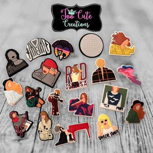 TS Version Theme Shoe Charms, Celebrity Charms, Pop Star Charms,Music Charms