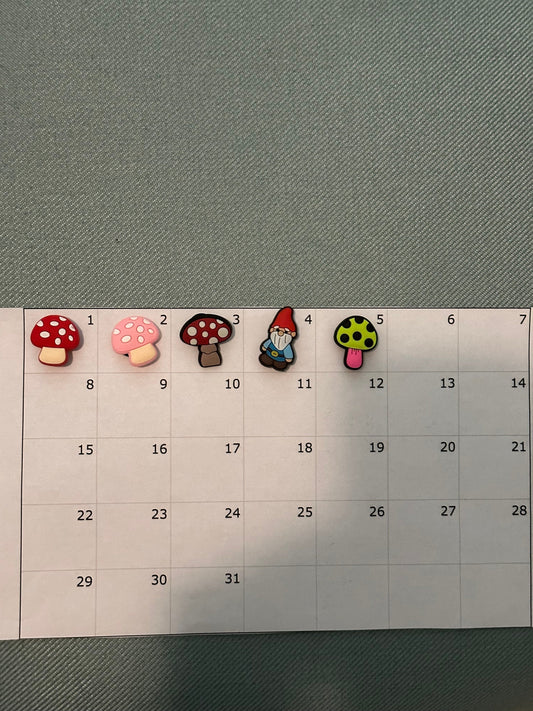 Gnome, Mushroom Shoe Charm, Garden Gnome Croc Charm Set, Gardening Charm, Shoe Accessory, Gardening Gift