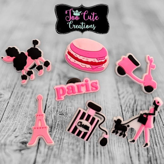 Pink, Paris, Macaroon Travel, Girly, Shoe Charm, Kids Shoe Charm Accessories