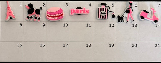 Pink, Paris, Macaroon Travel, Girly, Shoe Charm, Kids Shoe Charm Accessories