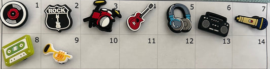 Record, Music, Vinyl Instrumemt Croc Charms, Drums, Rock, Pop, Kids Shoe charms accessories, Croc Charms