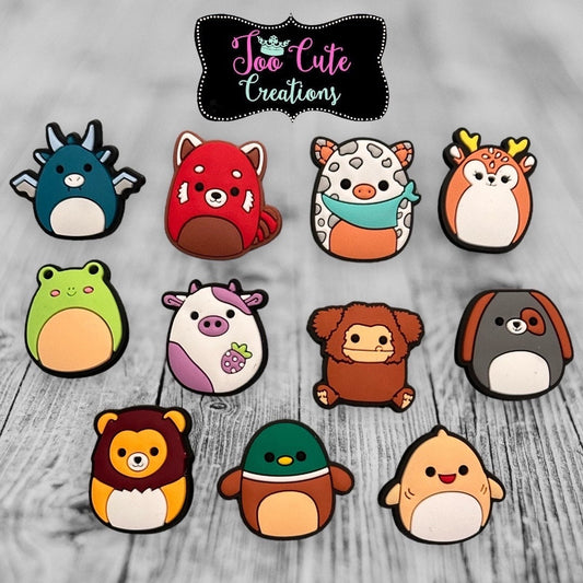 Squishmallows Shoe Charms,Cow, Chick, Deer, Red Fox, Frog, Bear, Dragon, Pig,Duck, Croc Charm, Kid Shoe Charms