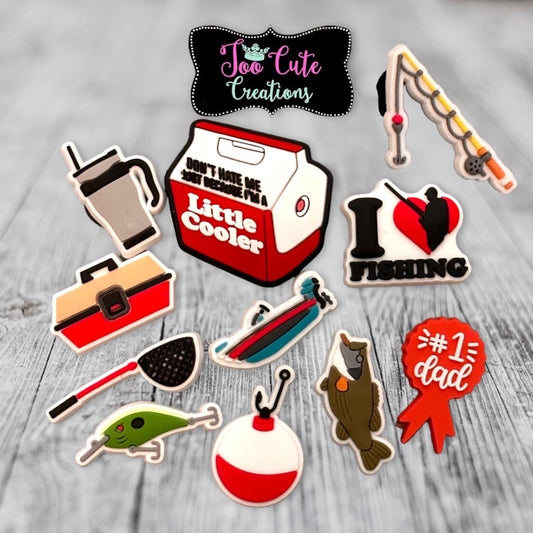 Fishing Theme Shoe Charms, Father's Day Shoe Charm, Croc Charm, Shoe Accessory