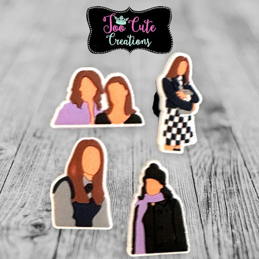 4pc NEW Gilmore Girls Shoe Charm Set,Shoe Charm Set, TV Series, Lorelei/Rory