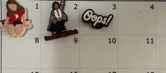 Britney Theme Shoe Charm set, Free Britney Bitch, Croc charm Set