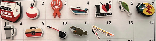 Fishing Theme Shoe Charms, Father's Day Shoe Charm, Croc Charm, Shoe Accessory