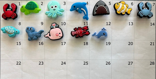 Ocean Animals, Sea Creatures, Sharks, Turtles, Crabs, Lobster, Whale Croc Charm, Kids Shoe Accessories Charms